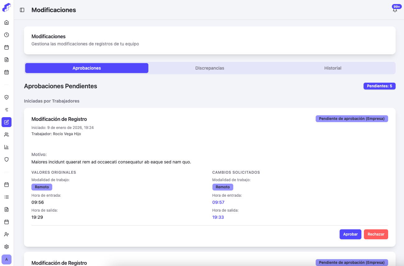 Captura de Trazabilidad completa de cada modificación en Cleverfy