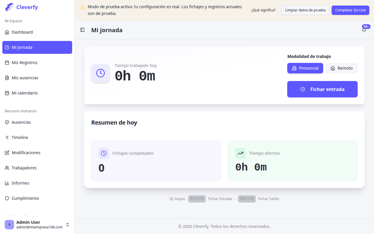 Fichaje móvil de Cleverfy para obras de construcción